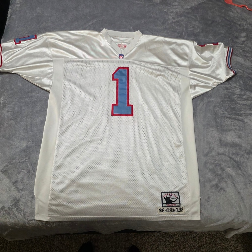 Mitchell & Ness 1993 Houston Oilers Warren Moon #1 Vintage Jersey White XL